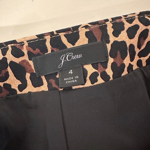 J. Crew Cotton Pencil Skirt in Leopard Size 4 - Picture 4 of 6